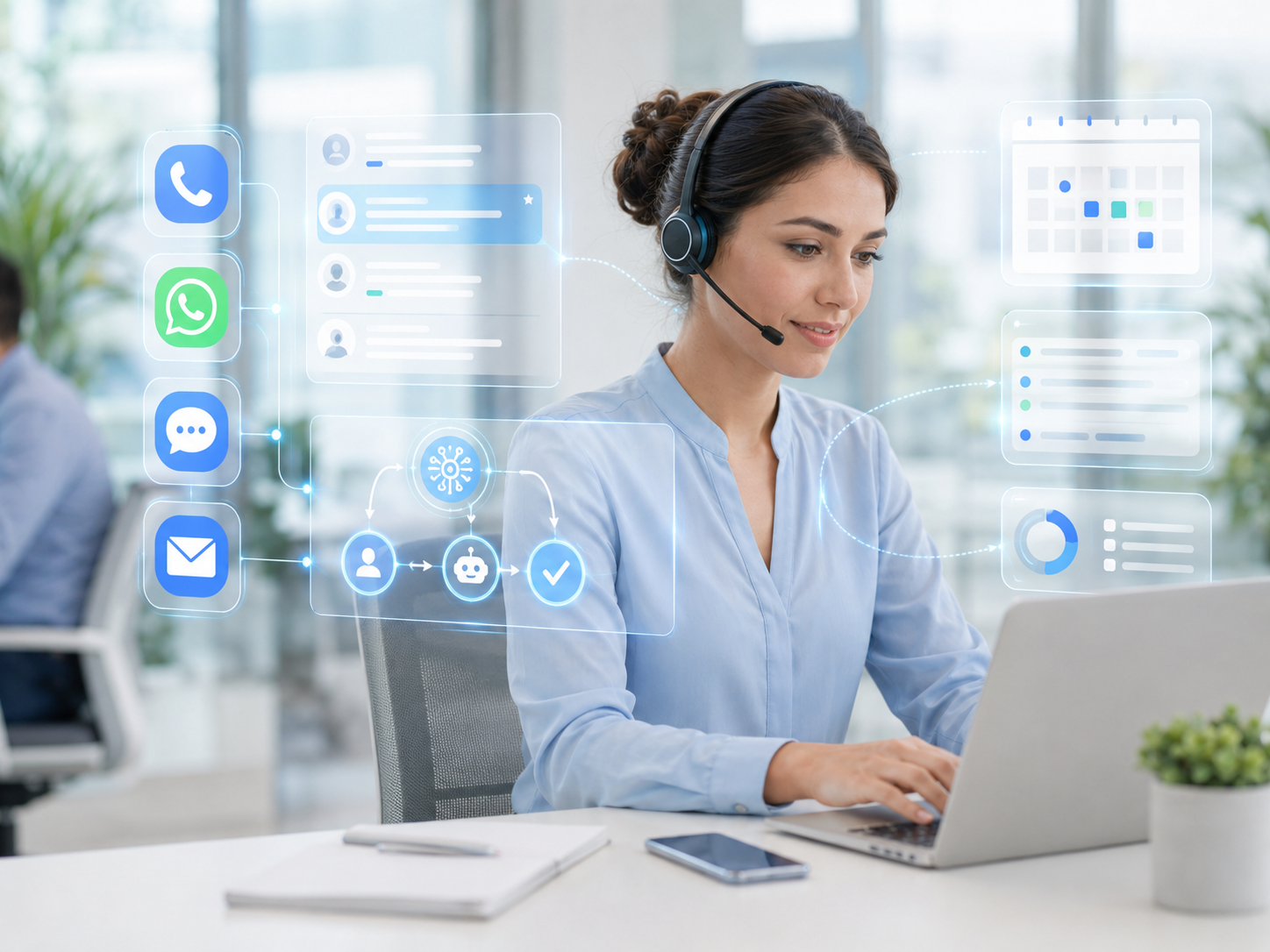 Atención inteligente multicanal con IA para empresas